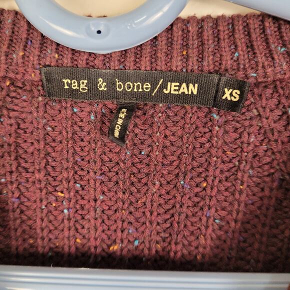 Rag and Bone purple speckled ribbed sweater Size XS womens Cozy Grunge Classic - Picture 3 of 8